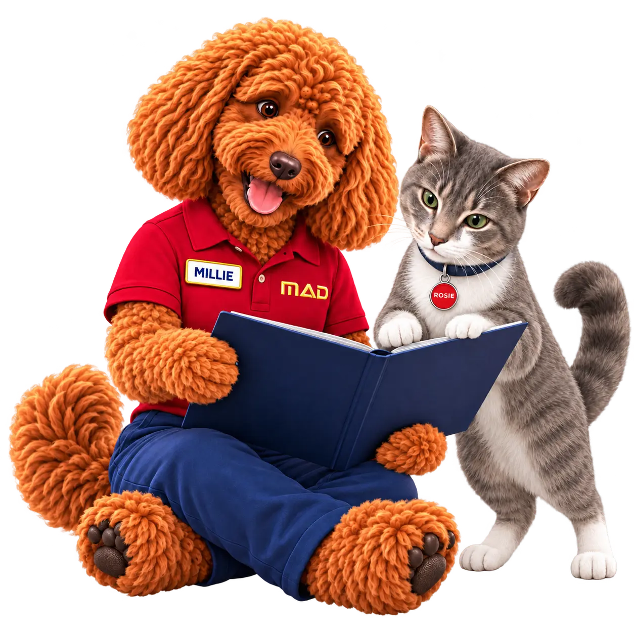 Millie and Rosie reviewing pet insurance coverage options together